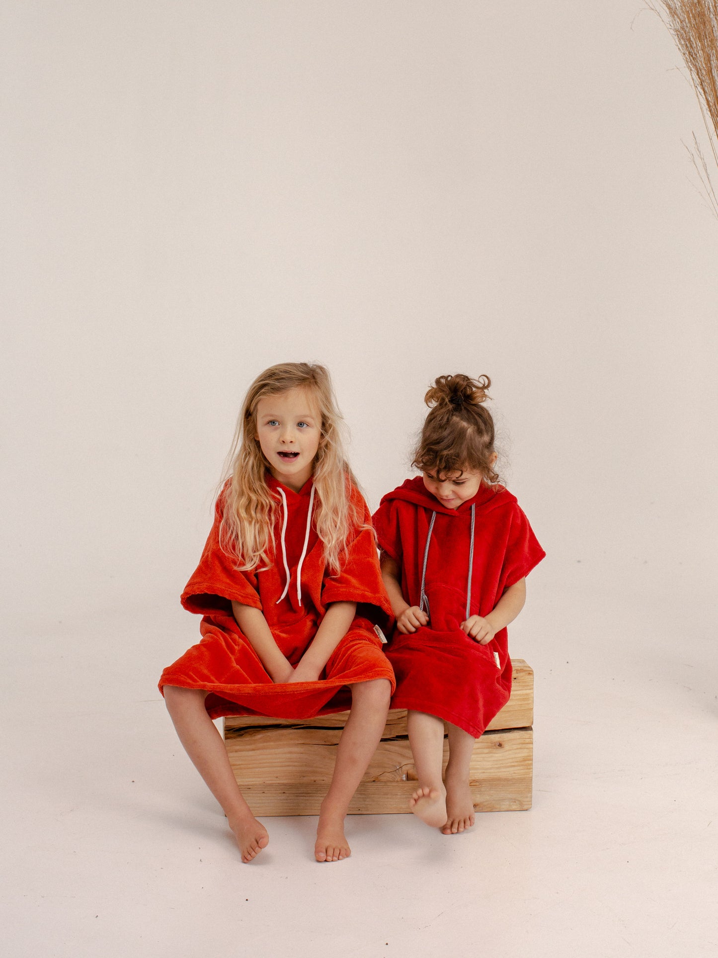 Orange Mermaid Kids Poncho