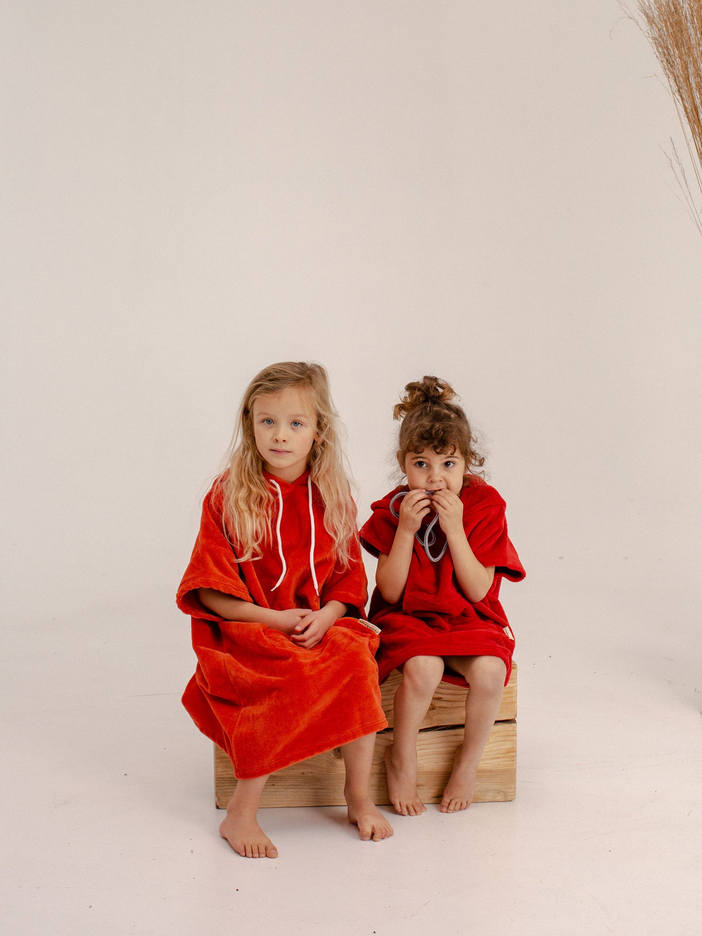 Orange Mermaid Kids Poncho