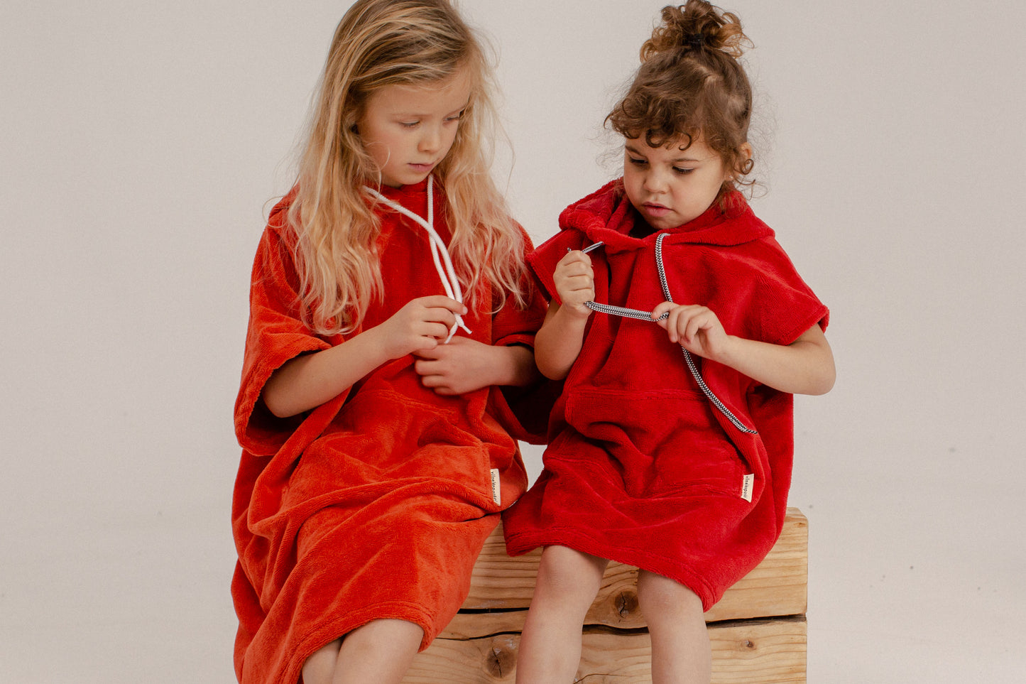 Orange Mermaid Kids Poncho
